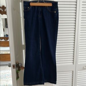 Michael Kors Blue Flare Wide Leg Denim